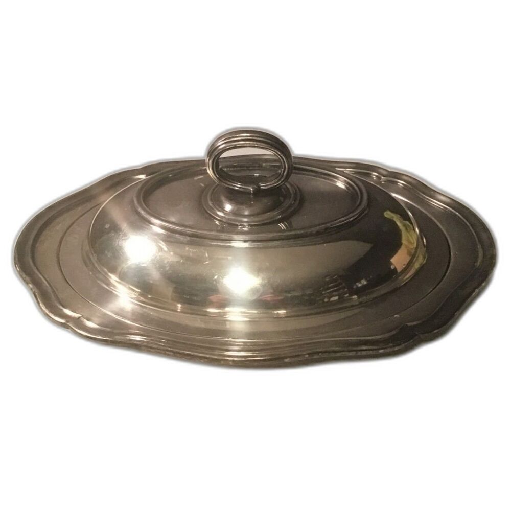 Vintage Silverplate Oval Covered Serving Dish LBS Co Sheffield EPNS 1930s